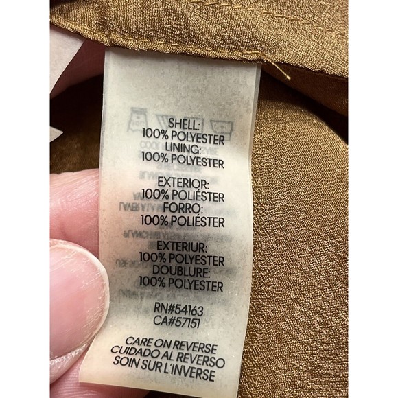 NWT - Calvin Klein Brown Floral Belted Handkerchief Hemline Dress Sz 14 - Picture 13 of 14